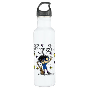 Black Hair Boy Rock Star 710 Ml Water Bottle