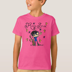 Black Hair Boy Rock Star T-Shirt