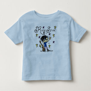 Black Hair Boy Rock Star Toddler T-Shirt
