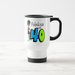 Black Hair Fabulous at 40 Birthday Travel Mug