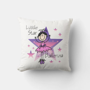 Black Hair Girl Little Star Ballerina Pillow