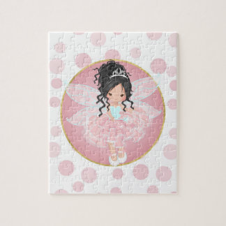 Black Hair Pink Fairy Jigsaw Puzzle