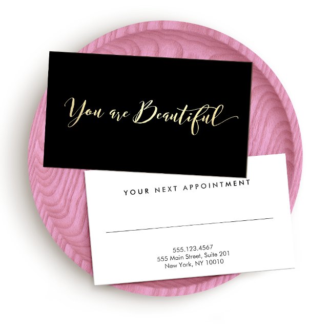 Black Hair Salon Appointment Reminder Gold Script (Creator Uploaded)