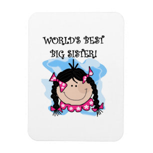 Black Hair World's Best Big Sister Gifts Magnet