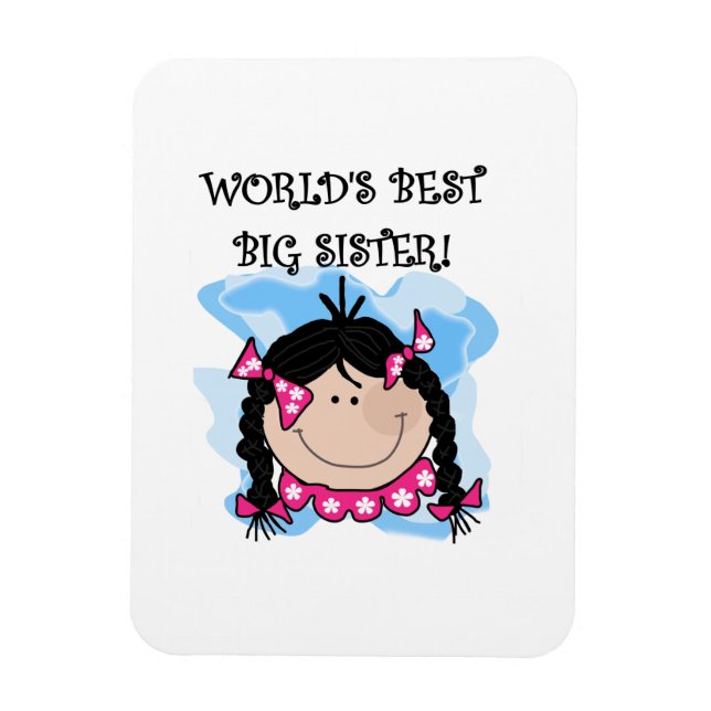 Black Hair World's Best Big Sister Gifts Magnet (Vertical)