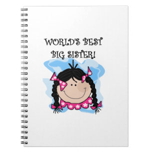 Black Hair World's Best Big Sister Gifts Notebook