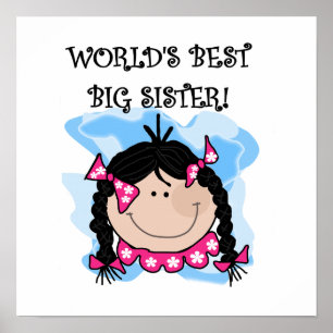 Black Hair World's Best Big Sister Gifts Poster