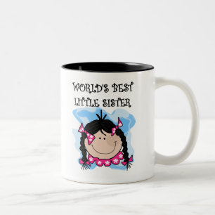 Black Haired Best Little Sister Two-Tone Coffee Mug