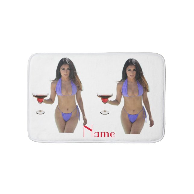 Black-haired Bikini Beauty Thunder_Cove  Bath Mat (Front)