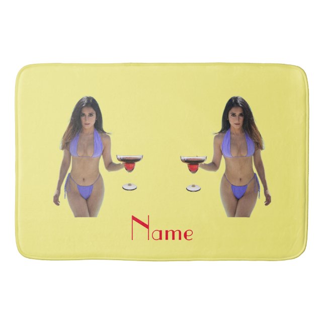 Black-haired Bikini Beauty Thunder_Cove  Bath Mat (Front)