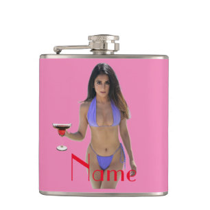 Black-haired Bikini Beauty Thunder_Cove Hip Flask