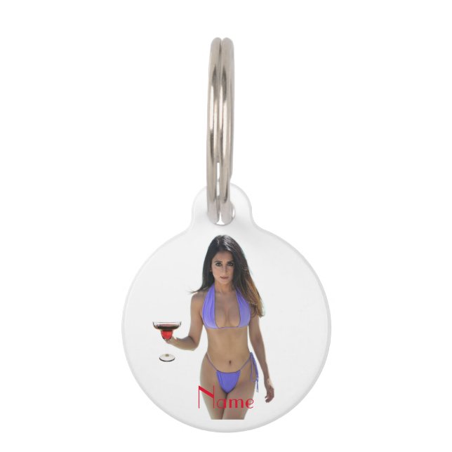 Black-haired Bikini Beauty Thunder_Cove  Pet Tag (Front)