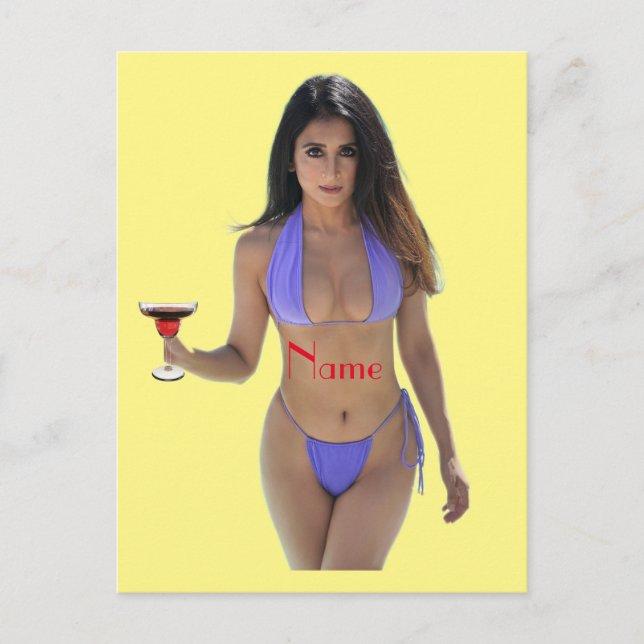 Black-haired Bikini Beauty Thunder_Cove  Postcard (Front)