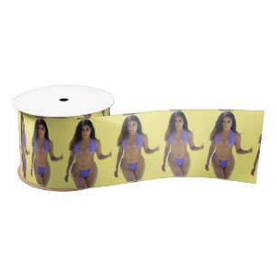 Black-haired Bikini Beauty Thunder_Cove Satin Ribbon