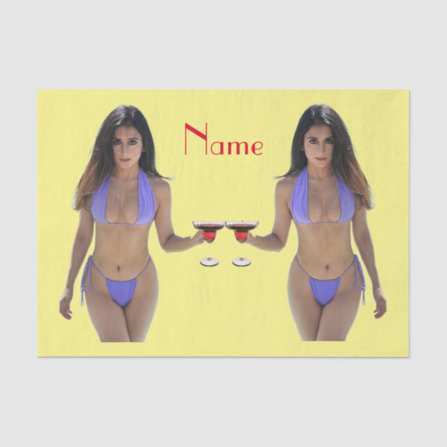 Black-haired Bikini Beauty Thunder_Cove  Tissue Paper (Front)