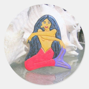 black-haired mermaid sticker