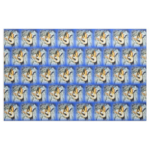 black-haired mermaids blue fabric