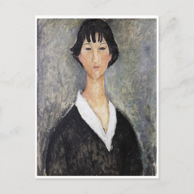 Black Haired Young Girl, Modigliani Postcard (Front)