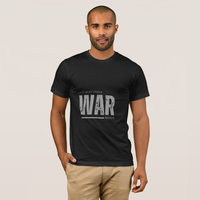 Black half sleeves t-shirt with design (Front Full)