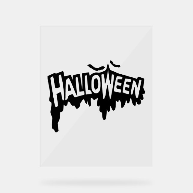 Black Halloween Acrylic Sign (Front)