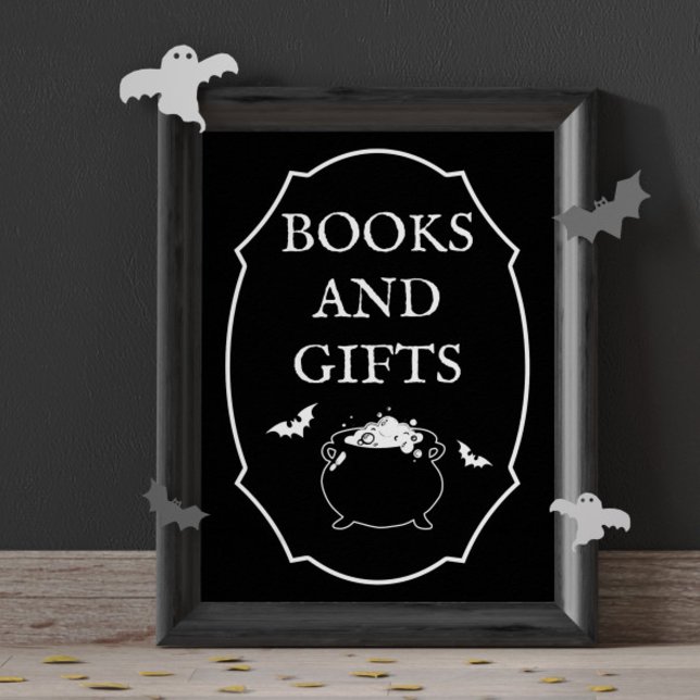 Black Halloween Baby Shower Books and Gifts Poster (Creator Uploaded)