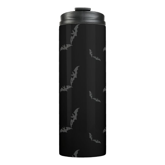 Black Halloween/bat  Thermal Tumbler (Front)