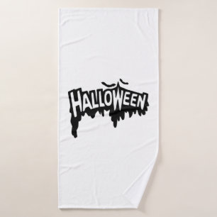 Black Halloween Bath Towel