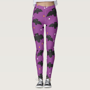 Black Halloween Bats Leggings