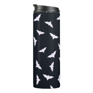 Black Halloween Bats Thermal Tumbler