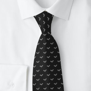 Black Halloween Bats Tie