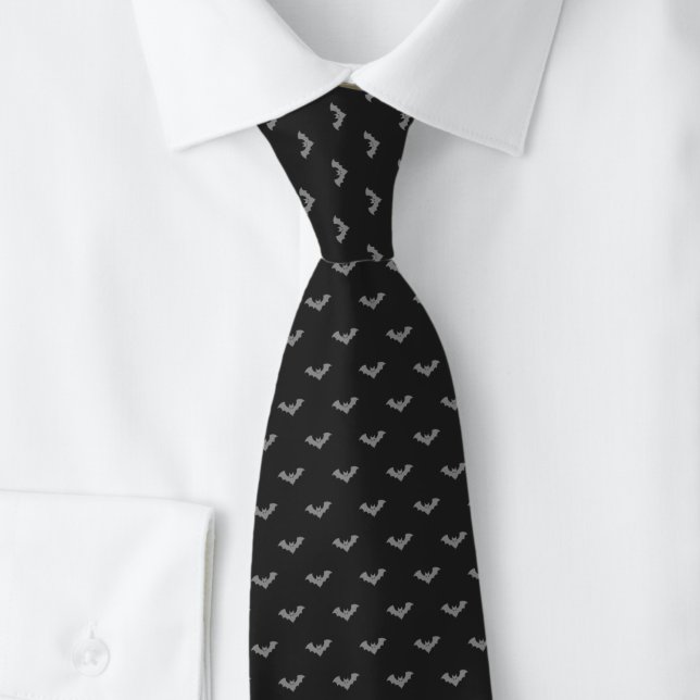 Black Halloween Bats Tie (Creator Uploaded)
