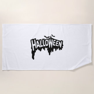 Black Halloween Beach Towel