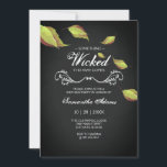 Black Halloween Birthday Invitation Fall Leaves<br><div class="desc">Host a hauntingly stylish birthday bash with this Halloween costume party invitation, featuring bold black tones and rustic fall leaves. Perfect for milestone birthdays like a Sweet 16, 30th, 40th, 50th, or 60th, this invitation blends spooky with seasonal — ideal for October birthdays with autumn flair. The rich black background...</div>