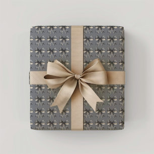 Black Halloween Bows Wrapping Paper