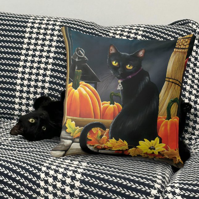 Black Halloween Cat Cushion (Creator Uploaded)