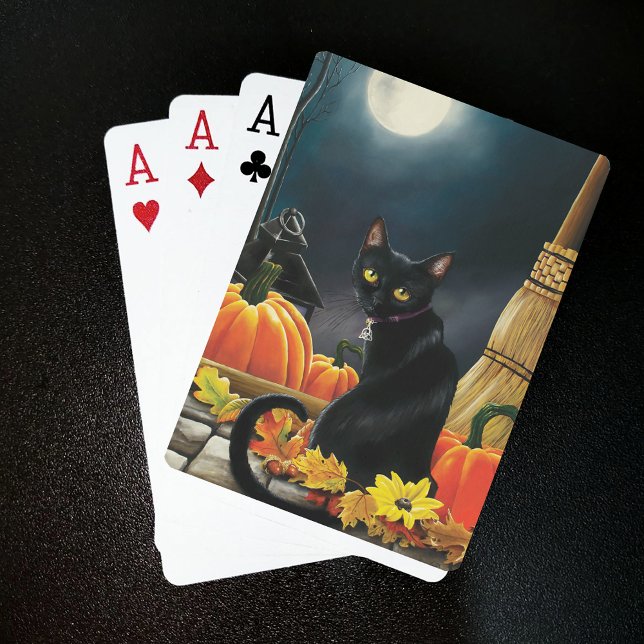 Black Halloween Cat Playing Cards (Creator Uploaded)