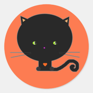 Black Halloween Cat Stickers