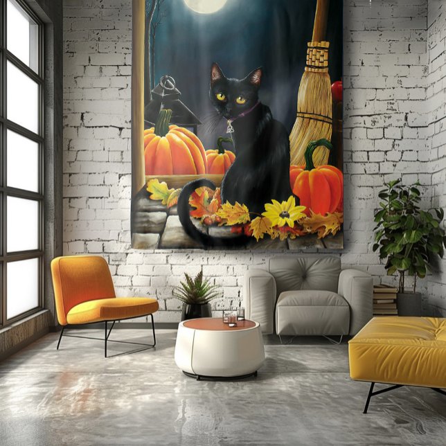Black Halloween Cat Tapestry (Creator Uploaded)