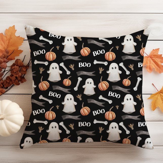 Black Halloween  Cushion (Black Halloween Throw Pillow
)