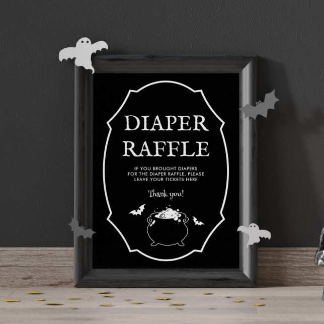 Black Halloween Goth Baby Shower Diaper Raffle Poster (Creator Uploaded)