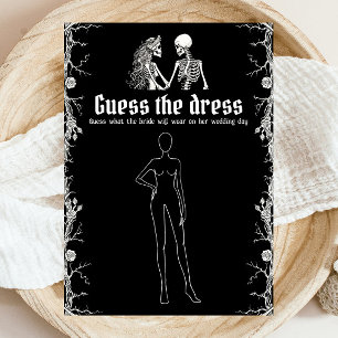 Black Halloween Guess The Dress Bridal Shower Game Invitation
