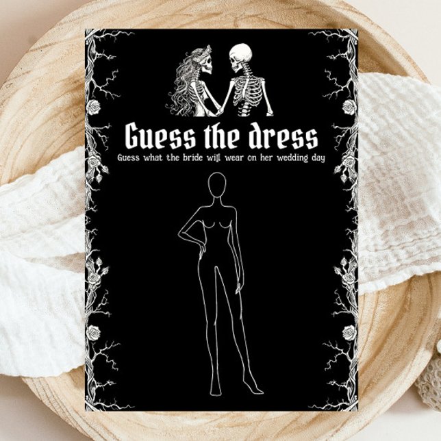 Black Halloween Guess The Dress Bridal Shower Game Invitation (Black Halloween Guess The Dress Bridal Shower Game )
