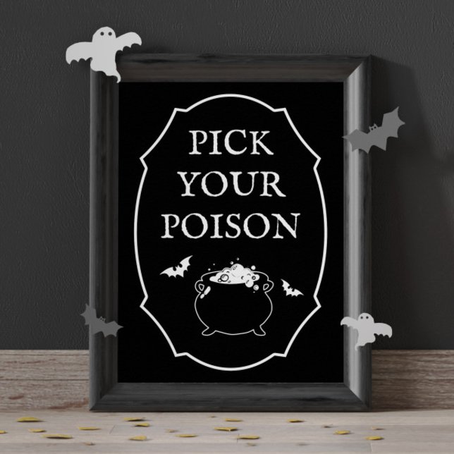 Black Halloween Party Pick You Poison Poster (Creator Uploaded)