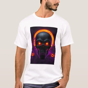 Black Halloween Skull T-Shirt