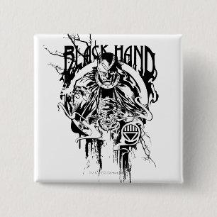Black Hand 0 Graphic Collage, Black and White 15 Cm Square Badge