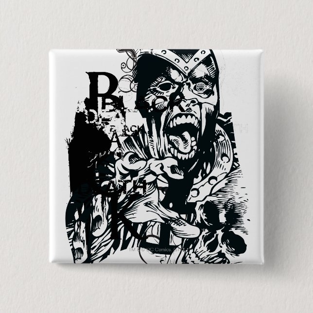 Black Hand and Skull Collage 15 Cm Square Badge (Front)