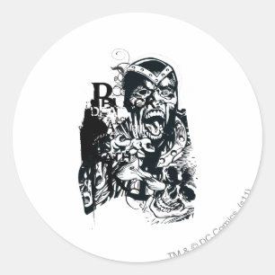 Black Hand and Skull Collage Classic Round Sticker