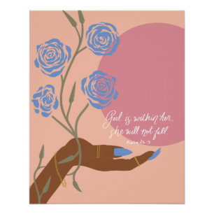 Black Hand Art with Roses & Affirmations Poster