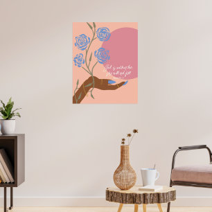 Black Hand Art with Roses & Affirmations Poster