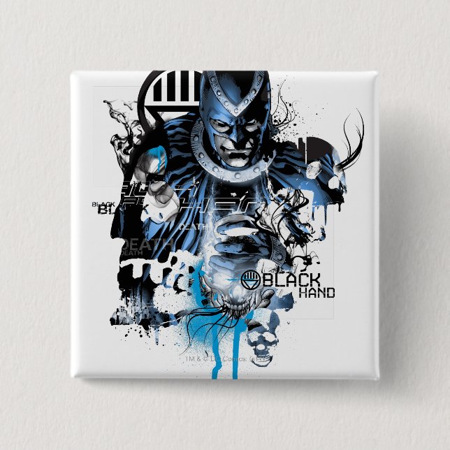 Black Hand - Blue Collage 15 Cm Square Badge (Front)